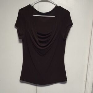 Elegant Black Drape Neck Top